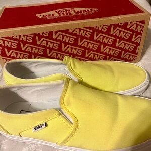 Vans Slip-On Canvas Sneakers in Yellow